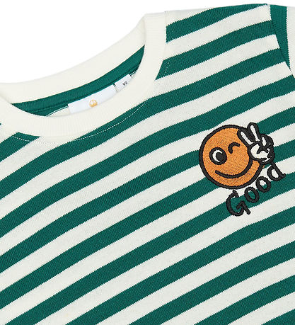 The New Siblings Bluse - Strik - TnstPer - Alpine Green m. Smile