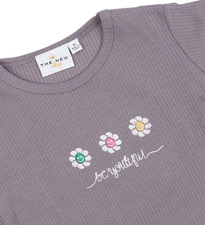 The New Siblings Bluse - Rib - TnstPrincess - Gray Ridge m. Blom The New Siblings Bluse - Rib - TnstPrincess - Gray Ridge m. Blom