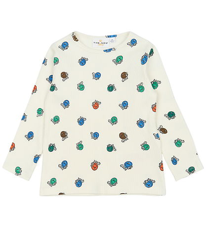 The New Siblings Bluse - Rib - TnstPalmer - Cloud Dancer m. Smil The New Siblings Bluse - Rib - TnstPalmer - Cloud Dancer m. Smil