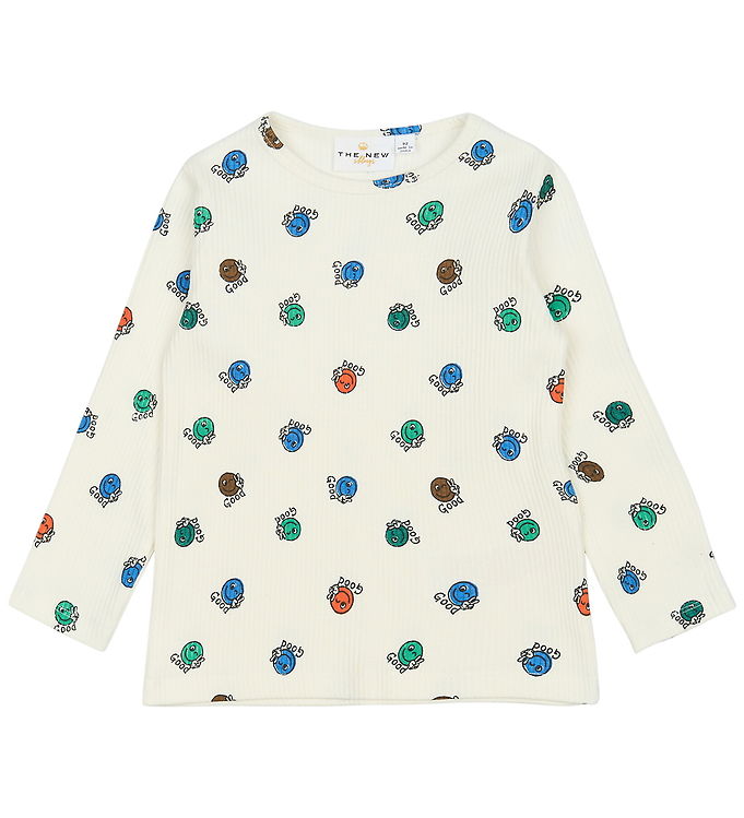 The New Siblings Bluse - Rib - TnstPalmer - Cloud Dancer m. Smil