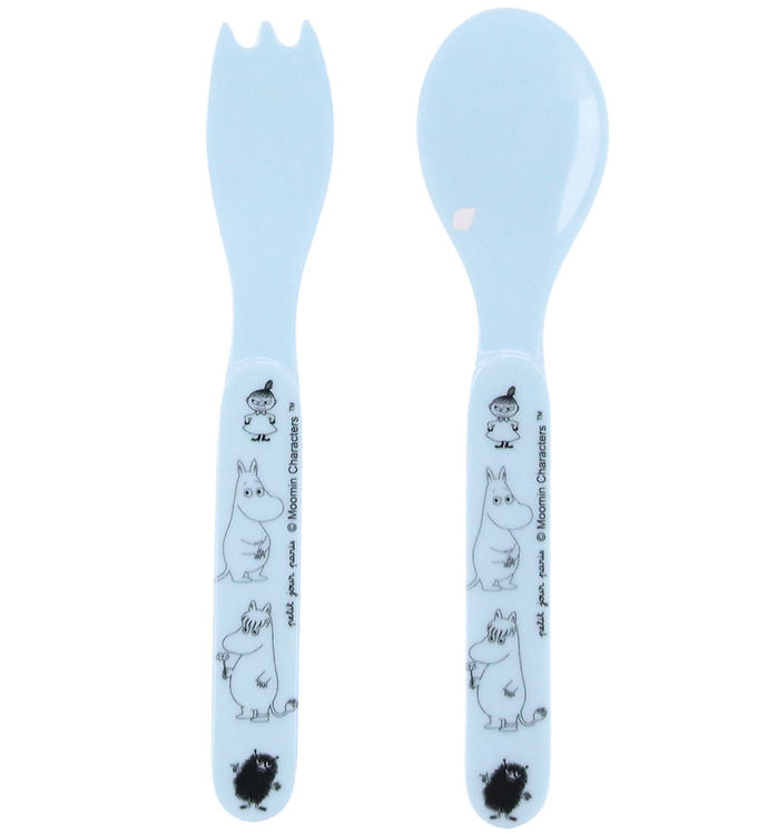 Petit Jour Paris Bestik - 2 stk. - Ske/Gaffel - Moomin - Blå