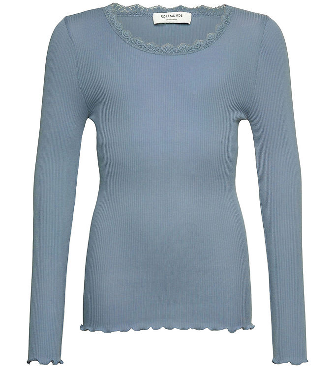 Rosemunde Bluse - Rib - Balta - Infinity m. Blonder