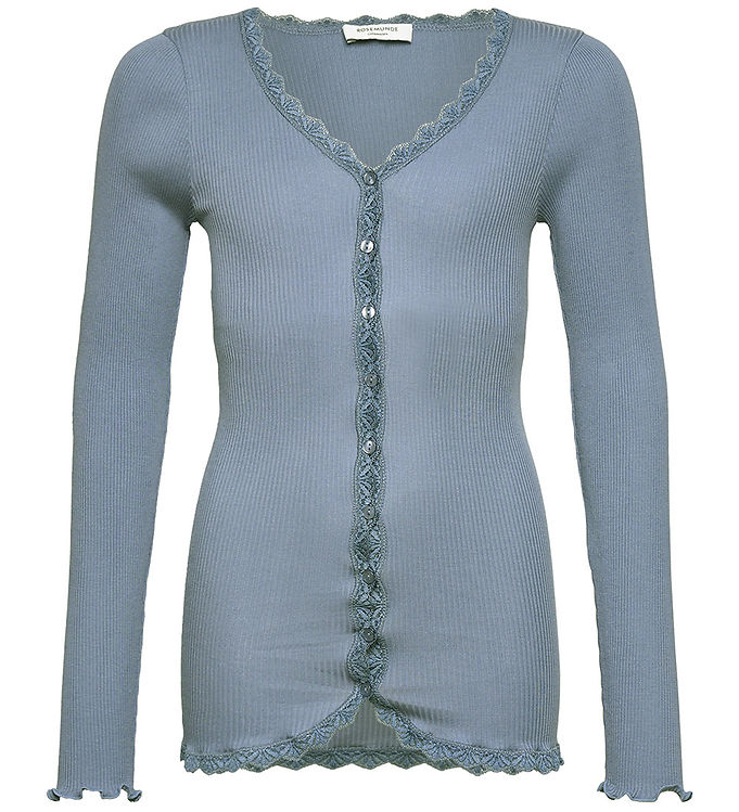 Rosemunde Balta Cardigan Rib m. Blonder - Infinity