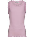 Rosemunde Top - RkBalta - Rib - Dawn pink m. Blonder Rosemunde Top - RkBalta - Rib - Dawn pink m. Blonder