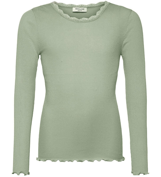 Rosemunde Bluse - Rib - Balta - Abbey Stone m. Blonder