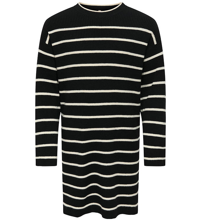 Kids Only Kjole - Strik - Rib - KogIbi - Black/Whitecap Grey
