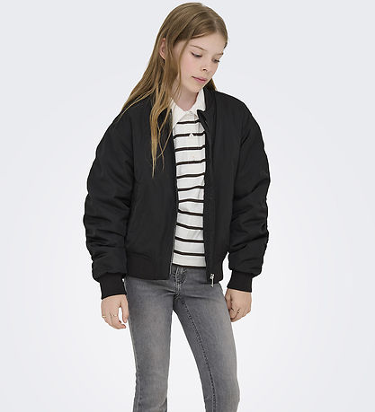 Kids Only Bomberjakke - KogMinna - Black/Mauve Wine Kids Only Bomberjakke - KogMinna - Black/Mauve Wine