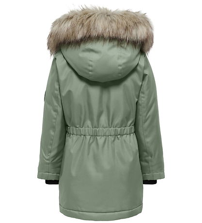 Kids Only Jakke - Noos - KogIris - Desert Sage/Fur Light Grey