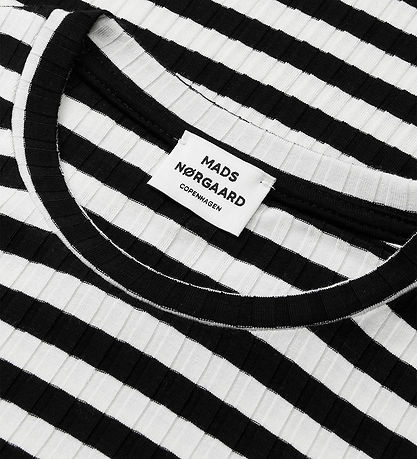 Mads Nørgaard Kjole - Rib - Stripe Dubina - Sort/Vanilla Ice