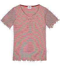 Mads Nørgaard T-shirt - Rib - Stripe Tiki - Winery/Vanilla Ice Mads Nørgaard T-shirt - Rib - Stripe Tiki - Winery/Vanilla Ice