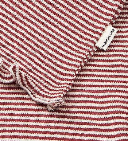 Mads Nørgaard T-shirt - Rib - Stripe Tiki - Winery/Vanilla Ice