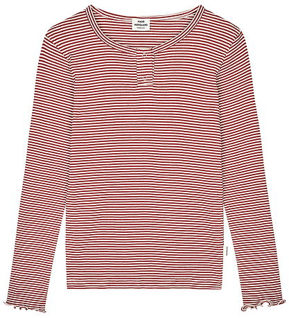 Mads Nørgaard Bluse - Rib - Stripe Tala - Winery/Vanilla Ice