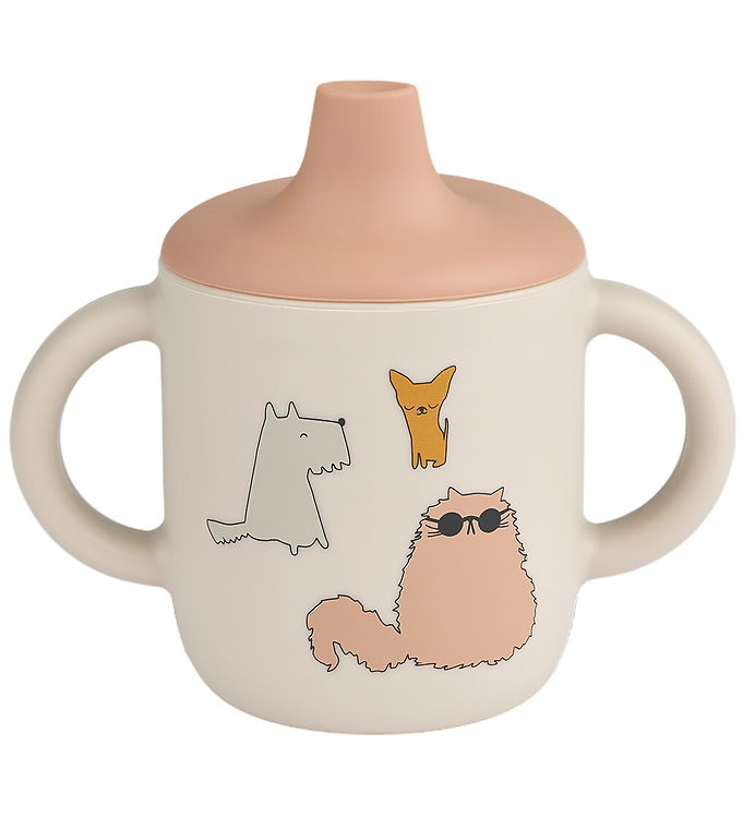 Liewood Kop m. Tud - Neil Sippy Cup - Silikone - Cats and Dogs/S