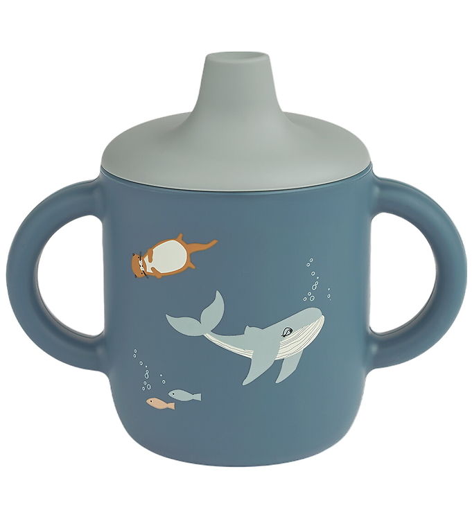 Liewood Kop m. Tud - Neil Sippy Cup - Silikone - Arctic Sea/Ocea