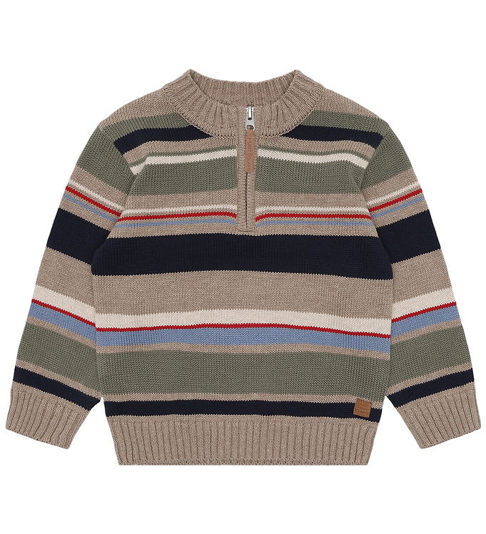 Hust and Claire Bluse - Strik - HCPelle - Biscuit m. Striber