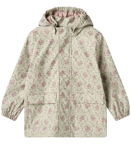 Wheat Regnjakke - PU - Ollo - Slightly Green Flowers Wheat Regnjakke - PU - Ollo - Slightly Green Flowers