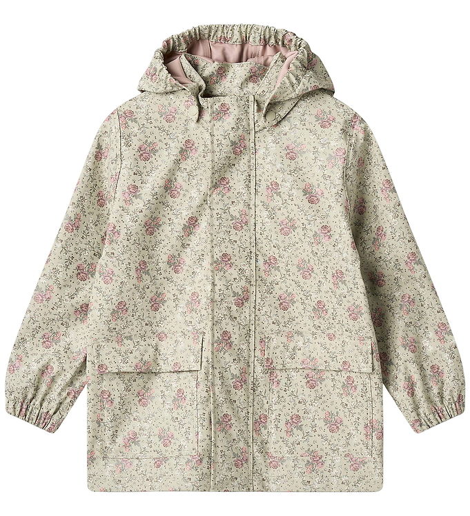 Wheat Regnjakke - PU - Ollo - Slightly Green Flowers