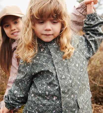 Wheat Regnjakke - PU - Ollo - Forest Lake Checked Flowers Wheat Regnjakke - PU - Ollo - Forest Lake Checked Flowers