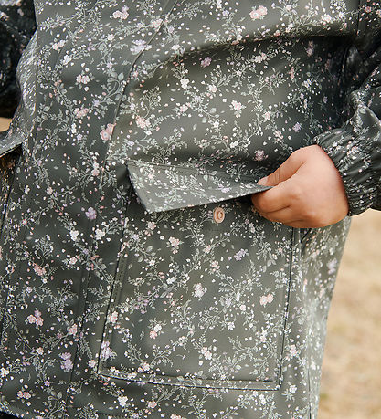Wheat Regnjakke - PU - Ollo - Forest Lake Checked Flowers