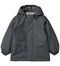 Wheat Rain Jacket w. Thermal - PU - Ouch - Greyblue