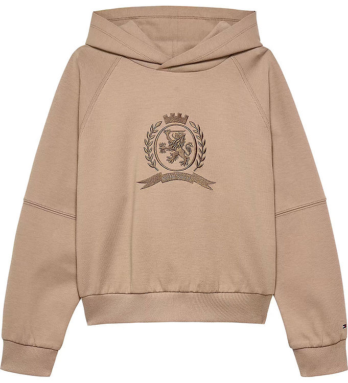 Tommy Hilfiger Hættetrøje - Tonal Chest - Malted Milk