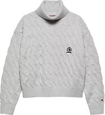 Tommy Hilfiger Bluse - Strik - Lysegråmeleret Tommy Hilfiger Bluse - Strik - Lysegråmeleret