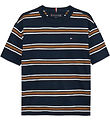 Tommy Hilfiger T-shirt - Cotton Stripe - Navy Multi Stripe Tommy Hilfiger T-shirt - Cotton Stripe - Navy Multi Stripe
