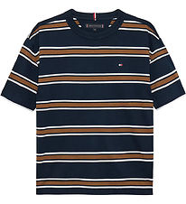 Tommy Hilfiger T-shirt - Cotton Stripe - Navy Multi Stripe Tommy Hilfiger T-shirt - Cotton Stripe - Navy Multi Stripe