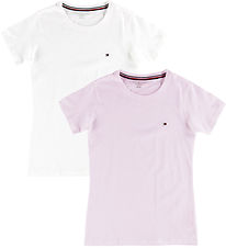 Tommy Hilfiger T-shirt - 2-pak - White/Light Pink Tommy Hilfiger T-shirt - 2-pak - White/Light Pink