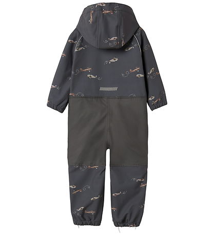 Name It Softshelldragt m. Fleece - Noos - NmmAlfa08 - Grey Pinst