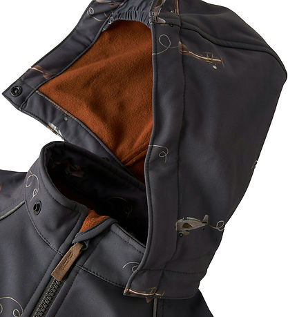 Name It Softshelldragt m. Fleece - Noos - NmmAlfa08 - Grey Pinst