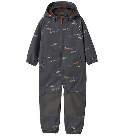 Name It Softshelldragt m. Fleece - Noos - NmmAlfa08 - Grey Pinst Name It Softshelldragt m. Fleece - Noos - NmmAlfa08 - Grey Pinst