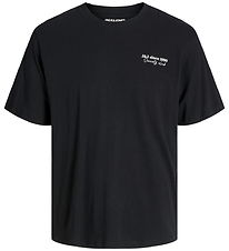 Jack & Jones T-shirt - JjNinety - Sort m. Hvid Jack & Jones T-shirt - JjNinety - Sort m. Hvid