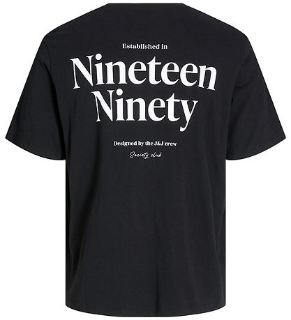 Jack & Jones T-shirt - JjNinety - Sort m. Hvid