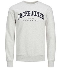 Jack & Jones Sweatshirt - JjeCaleb - White Melange Jack & Jones Sweatshirt - JjeCaleb - White Melange