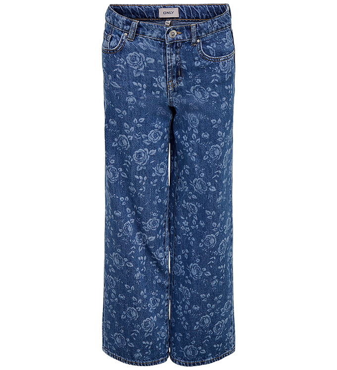 Kids Only Jeans - KogHope - Medium Blue Denim m. Blomster