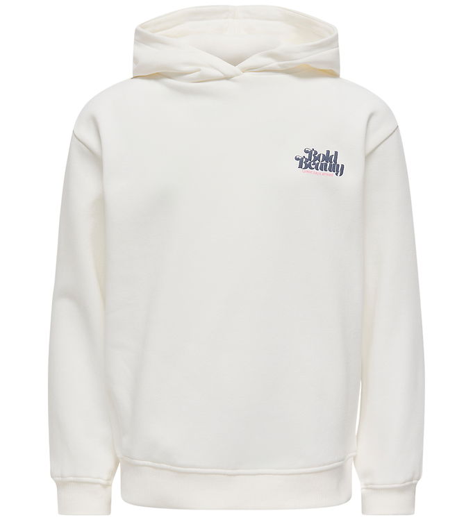 Kids Only Hættetrøje - KogHollylife - Egret/Beauty m. Blomster
