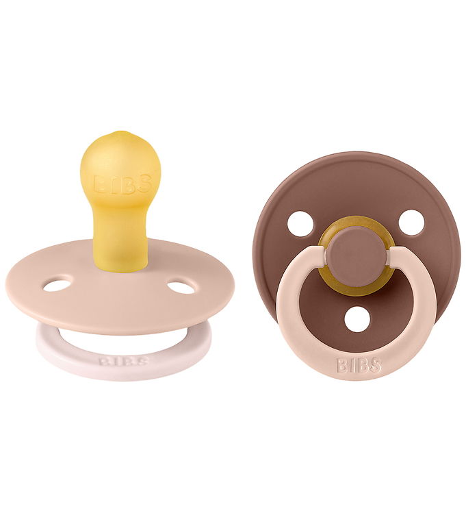 BIBS Colour Studio Fusion Rund Sut Str. 1 Naturgummi 2-pak - Blush/Woodchuck Mix