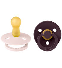 BIBS Colour Sutter - Str. 2 - 2-pak - Rund - Petal/Plum BIBS Colour Sutter - Str. 2 - 2-pak - Rund - Petal/Plum