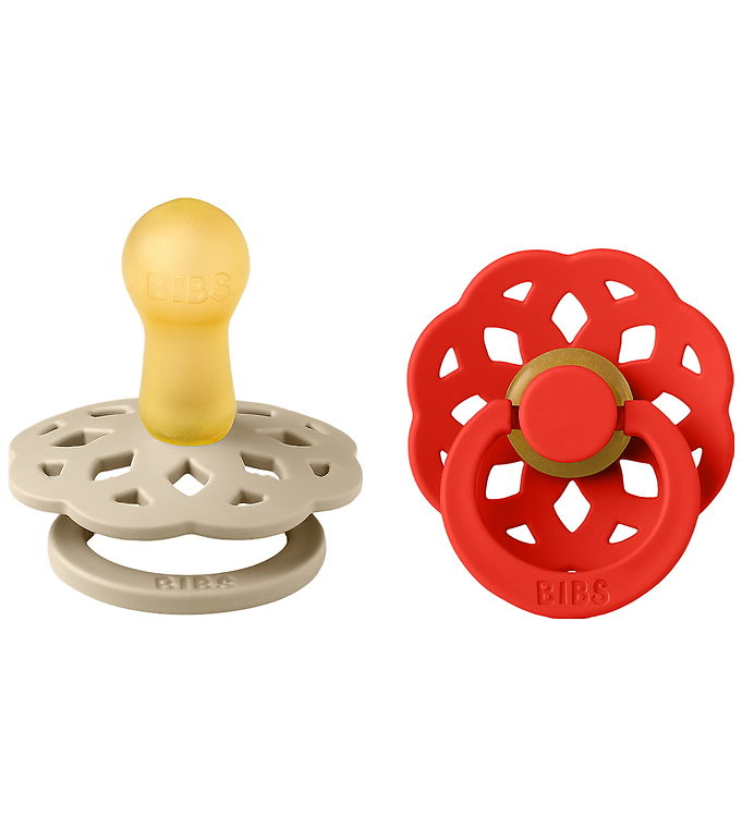 BIBS Rund Boheme Sut - 2-Pak - Str. 1 - Naturgummi - Vanilla/Candy Apple