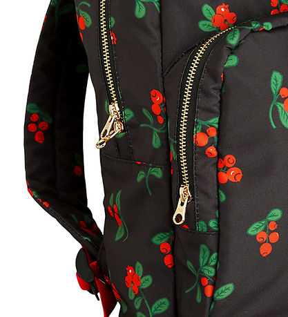 Mini Rodini Rygsæk - Sort m. Tyttebær Mini Rodini Rygsæk - Sort m. Tyttebær