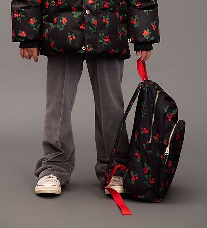 Mini Rodini Rygsæk - Sort m. Tyttebær Mini Rodini Rygsæk - Sort m. Tyttebær