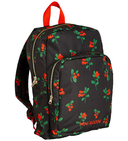 Mini Rodini Rygsæk - Sort m. Tyttebær Mini Rodini Rygsæk - Sort m. Tyttebær