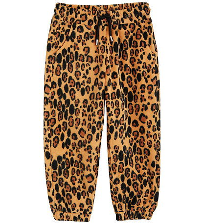 Mini Rodini Fleecebukser - Leopard - Beige