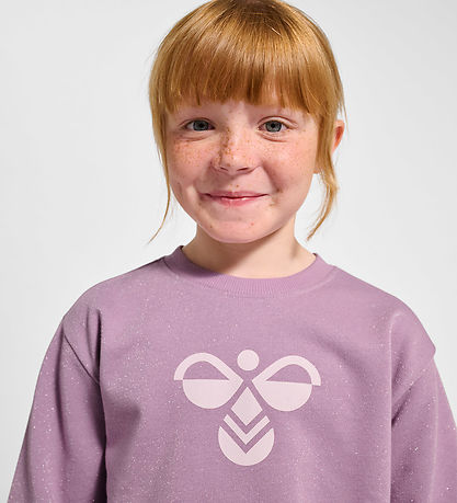 Hummel Sweatshirt - HmlJR Musse - Lavender Mist/Glitter Hummel Sweatshirt - HmlJR Musse - Lavender Mist/Glitter