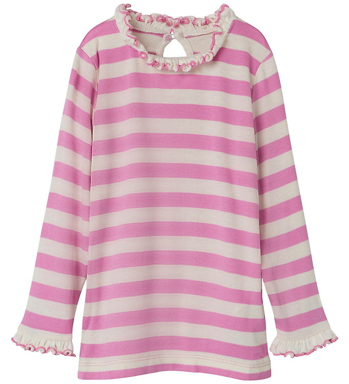 Name It Bluse - NmfPrakula - Fuchsia Pink/Bright White