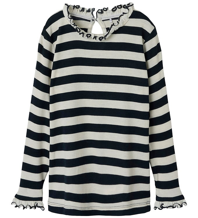 Name It Bluse - NmfPrakula - Dark Sapphire/Bright White