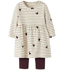 Name it Kjole/Leggings - NbfVandora - Summer Sand/Fig Name it Kjole/Leggings - NbfVandora - Summer Sand/Fig