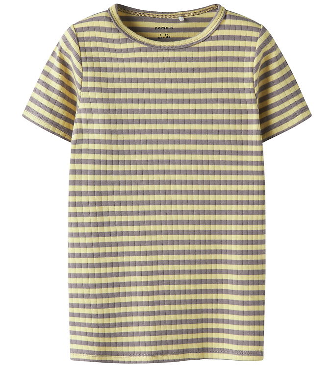 Name It T-shirt - Rib - NkfSuraja - Purple Dove/Lemon Meri