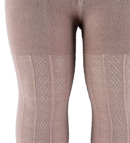 Wheat Strømpebukser - Uld - Karla - Dry Rose m. Mønster